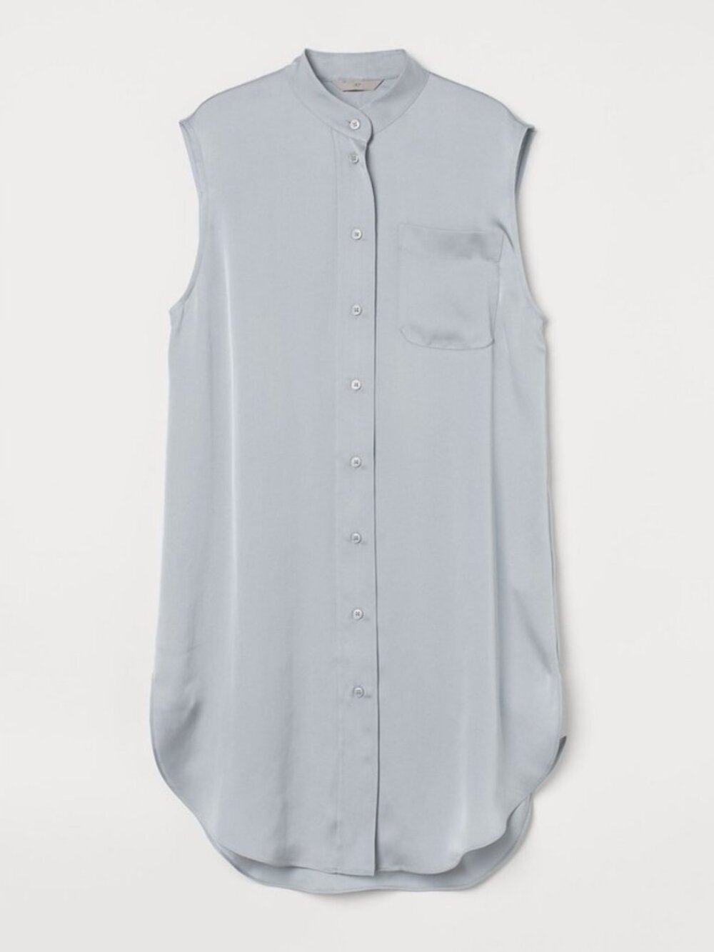 H&M Women's Satin Button Shirt Dress Size L in Gray